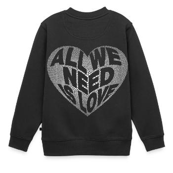 All we need is love. Peace - Sweat Premium enfant bio - noir - Dos - AI Model Kid Female (0cm)
