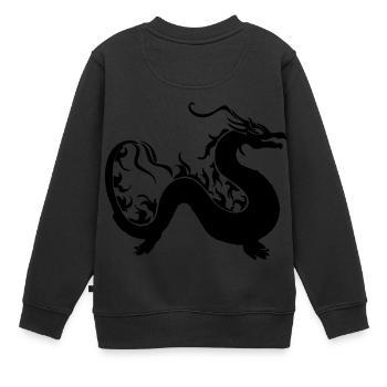 Dragon serpentait - Sweat Premium enfant bio - noir - Dos - AI Model Kid Female (0cm)