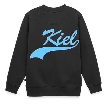 Kiel - Kinder Premium Organic Sweatshirt - Schwarz - Hinten - AI Model Kid Female (0cm)