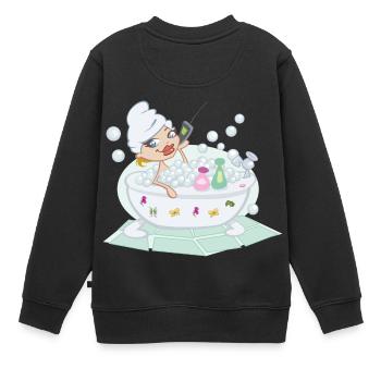 salle de bain bath baignoire bathtube shower douche6 - Sweat Premium enfant bio - noir - Dos - AI Model Kid Female (0cm)