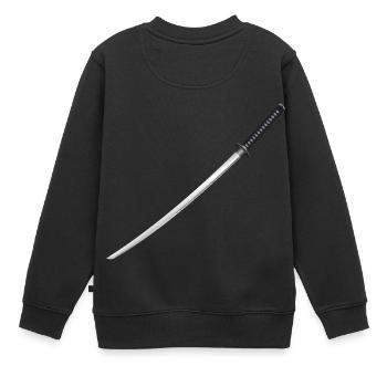 japanese katana sword samurai schwert japanisches - Kinder Premium Organic Sweatshirt - Schwarz - Hinten - AI Model Kid Female (0cm)
