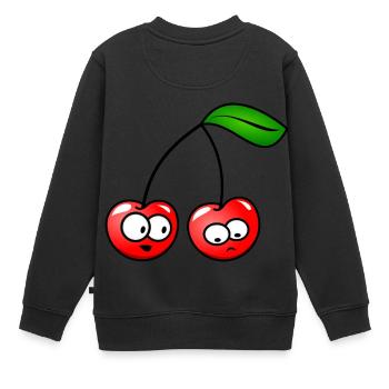 Die Kirschen - Kinder Premium Organic Sweatshirt - Schwarz - Hinten - AI Model Kid Female (0cm)