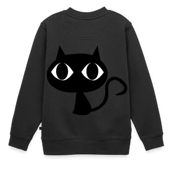 Schwarze Katze - Kinder Premium Organic Sweatshirt - Schwarz - Hinten - AI Model Kid Female (0cm)