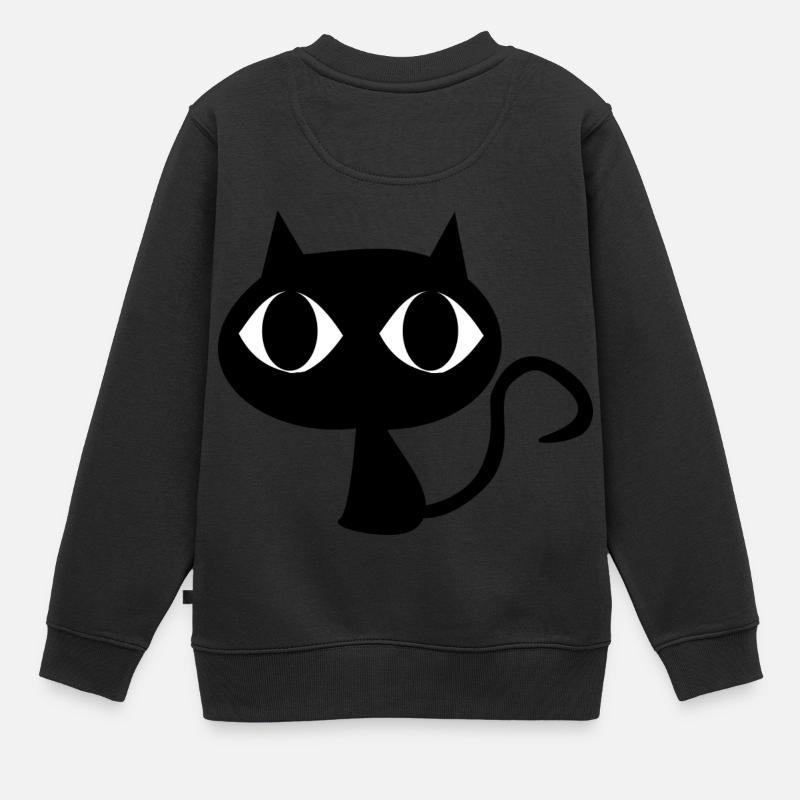 chat noir - Sweat Premium enfant bio - noir