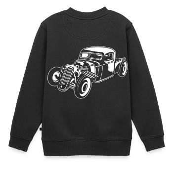Hot Rod / Rat Rod 08_weiß - Kinder Premium Organic Sweatshirt - Schwarz - Hinten - AI Model Kid Female (0cm)