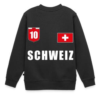 Suisse Soccer T-Shirt Jersey Fanshirt Ventilateurs - Sweat Premium enfant bio - noir - Dos - AI Model Kid Female (0cm)