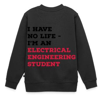 Études d’électrotechnique - Sweat Premium enfant bio - noir - Dos - AI Model Kid Female (0cm)