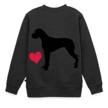 Great Dane - Kids Premium Organic Sweatshirt - black - Back - AI Model Kid Female (0cm)