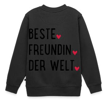 Beste Freundin - Kinder Premium Organic Sweatshirt - Schwarz - Hinten - AI Model Kid Female (0cm)