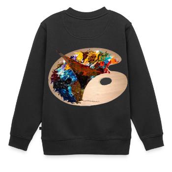 La palette de couleurs - Sweat Premium enfant bio - noir - Dos - AI Model Kid Female (0cm)