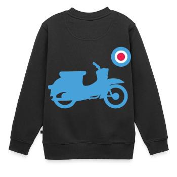 Schwalbe Mod Great Britain Style - Kinder Premium Organic Sweatshirt - Schwarz - Hinten - AI Model Kid Female (0cm)