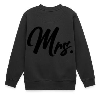 Mme - M. + Mme Duo - Sweat Premium enfant bio - noir - Dos - AI Model Kid Female (0cm)
