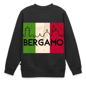 Bergamo dreifarbige Flagge - Kinder Premium Organic Sweatshirt - Schwarz - Hinten - AI Model Kid Female (0cm)