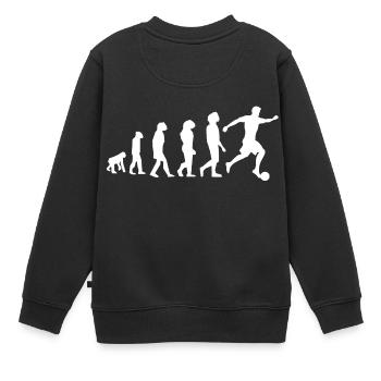Fussball Evolution - Kinder Premium Organic Sweatshirt - Schwarz - Hinten - AI Model Kid Female (0cm)