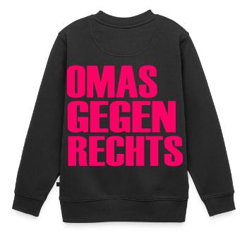 Omas gegen rechts - Kinder Premium Organic Sweatshirt - Schwarz - Hinten - AI Model Kid Female (0cm)