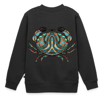 Krabbe - Kinder Premium Organic Sweatshirt - Schwarz - Hinten - AI Model Kid Female (0cm)