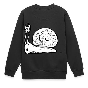 2020 08 30 Schnecke 06 schwarz weiß - Kinder Premium Organic Sweatshirt - Schwarz - Hinten - AI Model Kid Female (0cm)