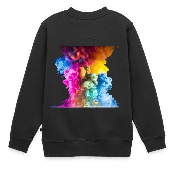 Bunte Wolken - Kinder Premium Organic Sweatshirt - Schwarz - Hinten - AI Model Kid Female (0cm)
