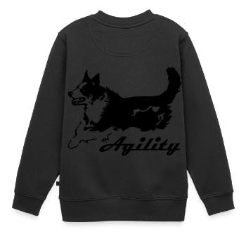 Agilité - Sweat Premium enfant bio - noir - Dos - AI Model Kid Female (0cm)