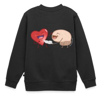 Herz und Verstand - Kinder Premium Organic Sweatshirt - Schwarz - Hinten - AI Model Kid Female (0cm)