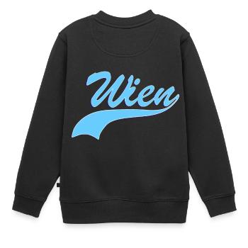 Wien - Kinder Premium Organic Sweatshirt - Schwarz - Hinten - AI Model Kid Female (0cm)