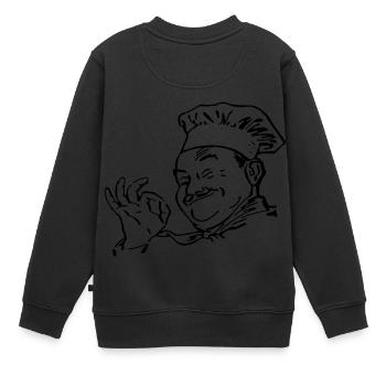 Chefkoch - Kinder Premium Organic Sweatshirt - Schwarz - Hinten - AI Model Kid Female (0cm)
