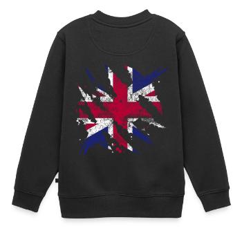 Großbritannien Flagge Geschenk britische Fahne - Kinder Premium Organic Sweatshirt - Schwarz - Hinten - AI Model Kid Female (0cm)