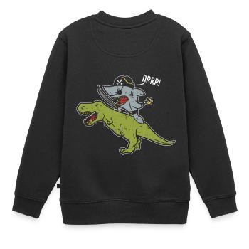 Hai chevauche les dinosaures - Sweat Premium enfant bio - noir - Dos - AI Model Kid Female (0cm)