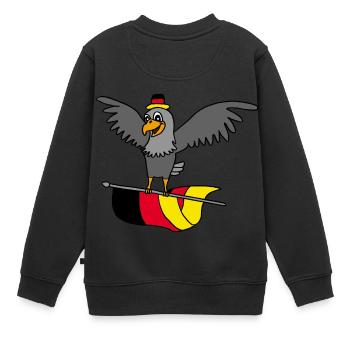 Deutschland Adler - Kinder Premium Organic Sweatshirt - Schwarz - Hinten - AI Model Kid Female (0cm)