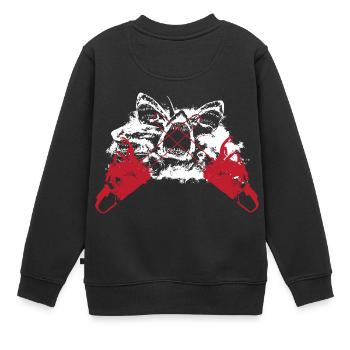 requin - Sweat Premium enfant bio - noir - Dos - AI Model Kid Female (0cm)