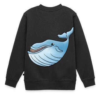 petite baleine bleue - Sweat Premium enfant bio - noir - Dos - AI Model Kid Female (0cm)