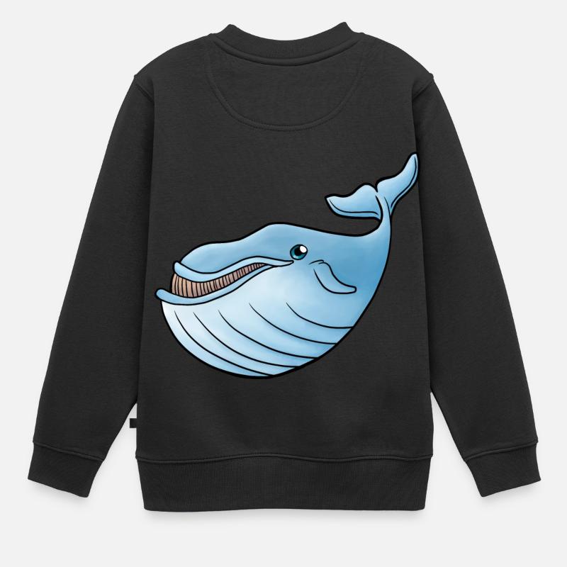 petite baleine bleue - Sweat Premium enfant bio - noir