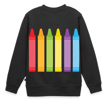 Stifte - Kinder Premium Organic Sweatshirt - Schwarz - Hinten - AI Model Kid Female (0cm)