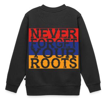 never forget roots home Armenien - Kinder Premium Organic Sweatshirt - Schwarz - Hinten - AI Model Kid Female (0cm)