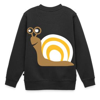 Schnecke Geschenk - Kinder Premium Organic Sweatshirt - Schwarz - Hinten - AI Model Kid Female (0cm)