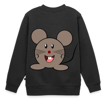 mouse - Kids Premium Organic Sweatshirt - black - Back - AI Model Kid Female (0cm)