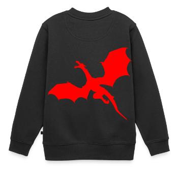 motif de dragon rouge - Sweat Premium enfant bio - noir - Dos - AI Model Kid Female (0cm)