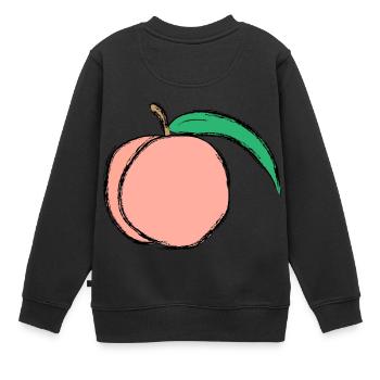 peach pfirsich veggie gemuese fruits17 - Kinder Premium Organic Sweatshirt - Schwarz - Hinten - AI Model Kid Female (0cm)