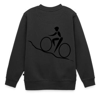 Radsport Trail - Kinder Premium Organic Sweatshirt - Schwarz - Hinten - AI Model Kid Female (0cm)