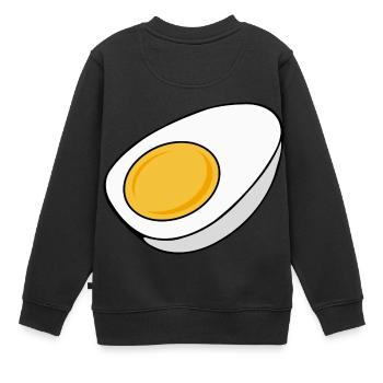 Ei gekocht zur Hälfte geteilt - Kinder Premium Organic Sweatshirt - Schwarz - Hinten - AI Model Kid Female (0cm)