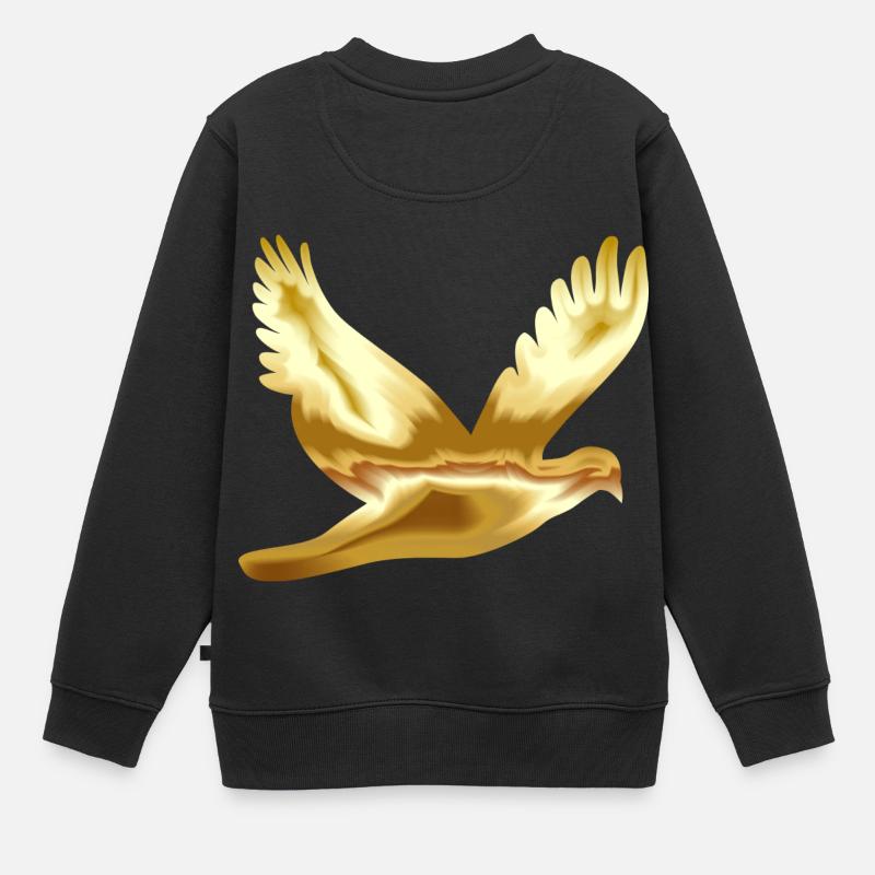 Taube Friedenstaube Gold Geschenk Geschenkidee - Kinder Premium Organic Sweatshirt - Schwarz