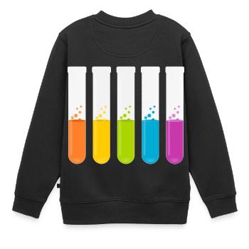 reagenzglas flask tube experiment chemistry chemie - Sweat Premium enfant bio - noir - Dos - AI Model Kid Female (0cm)