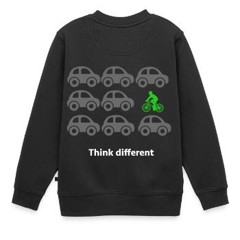 Fahrradfahren - Kinder Premium Organic Sweatshirt - Schwarz - Hinten - AI Model Kid Female (0cm)