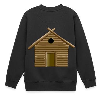 building house homes architektur haus gebaeude295 - Kinder Premium Organic Sweatshirt - Schwarz - Hinten - AI Model Kid Female (0cm)