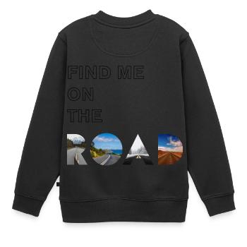 TROUVE-MOI SUR LA ROUTE - Sweat Premium enfant bio - noir - Dos - AI Model Kid Female (0cm)