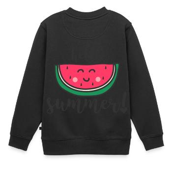 HELLO ÉTÉ - Sweat Premium enfant bio - noir - Dos - AI Model Kid Female (0cm)