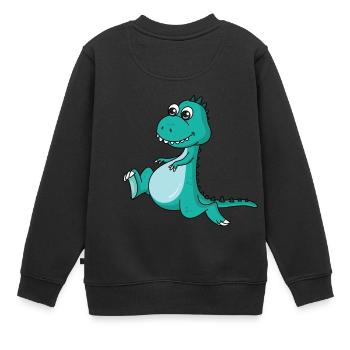 Dinosaur Rex sweet-gift children Dino - Kids Premium Organic Sweatshirt - black - Back - AI Model Kid Female (0cm)