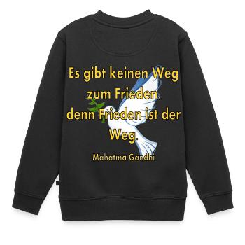 Friedensweg - Kinder Premium Organic Sweatshirt - Schwarz - Hinten - AI Model Kid Female (0cm)