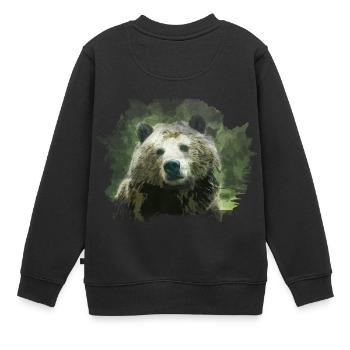 Bär - Kinder Premium Organic Sweatshirt - Schwarz - Hinten - AI Model Kid Female (0cm)