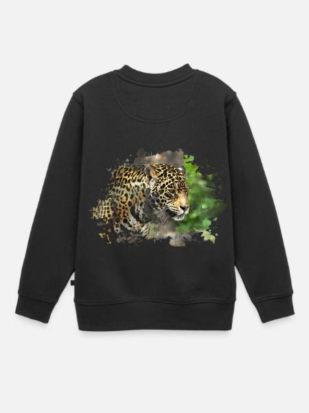 Léopard - Sweat Premium enfant bio - noir
